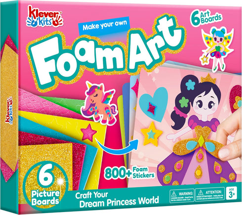 Klever Kits Foam Art Kit for Kids, EVA Foam Stickers with 6