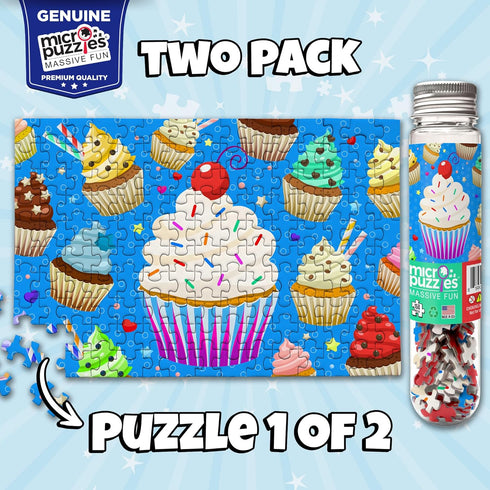 MicroPuzzles “Celebration” 2-Pack - Mini Puzzles for Adults, 150 Piece Small Puzzles for Adults and Teens - 4” x 6” Inch, Compact and Challenging Portable Jigsaw Puzzles