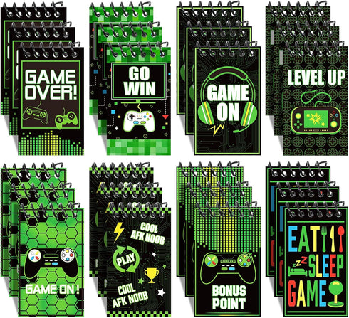 24 Pieces Video Game Party Favors: Gaming Mini Notepads Pack for Boys Girls, Teacher Classroom Supplies for Birthday
