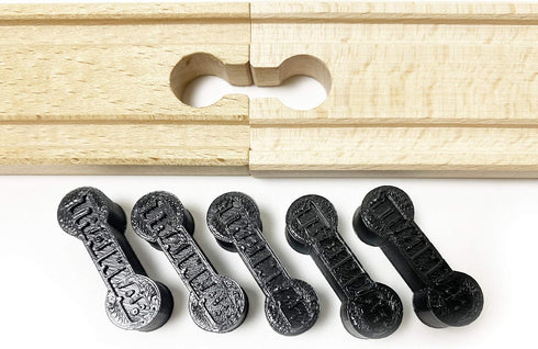 (5pcs) TrainLab Dog Bone Train Track Adapter Connectors (Black)