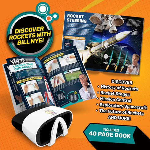 Bill Nye's Science Squad: Rocket Lab VR - Virtual Reality Kids Science Kit with Book and Interactive Learning Activity