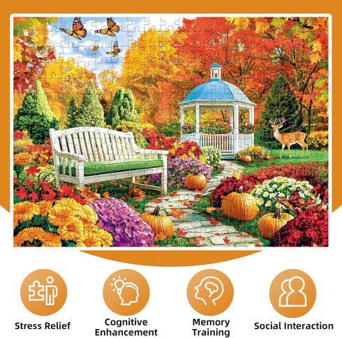 300 Adult,300 8-10,Challenging 20.5 15 Pieces Puzzles for Adults,Enchanting Autumn Garden & Pumpkin Puzzle for Pieces