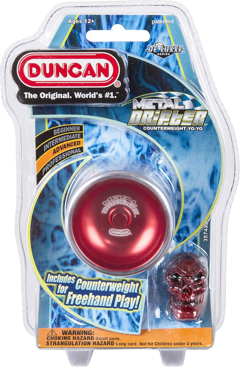 Duncan Toys Metal Drifter Yo-Yo, String Trick Yo-Yo with Counterweight and Aluminum Body, Red