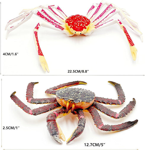 Set, Gemini&Genius King Crab and Spider Crab Toys Marine Animals Toys Sea Animal Action Figures Gift Great