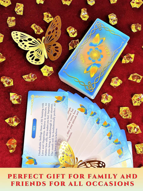 Yes or No? 2 Decks of Oracle Cards, 100 Cards for Tarot Reading, Fortune Telling, Inspirational Messages, Fun Party Game