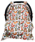 Dear Baby Gear Deluxe Baby Car Seat Canopy Cover - Tribal Woodland Forest Animals, Dot, White