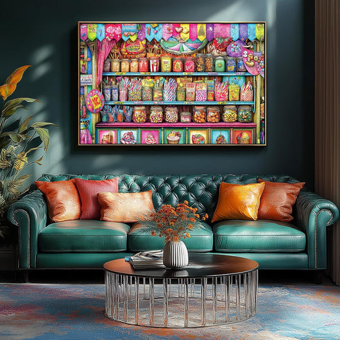 500 (23"x15") Blueforest Candy Shop Piece Puzzles for Adults - Vibrant Sweets Store Jigsaw Puzzle, Nostalgic Candy Jar