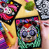 Stuff2Color Amazing Animals, 6 Pack Fuzzy Black Velvet Coloring Posters for Kids and Group Activities