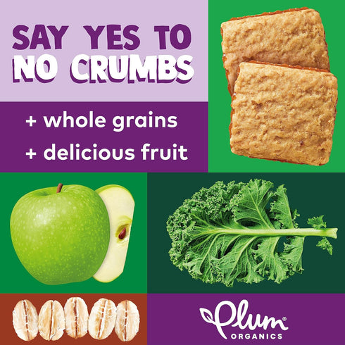 Plum Organics Jammy Sammy Snack Bars - Apple, Kale, Oatmeal, 1.02 oz Bars, Pack of 30, Organic Toddler Snacks