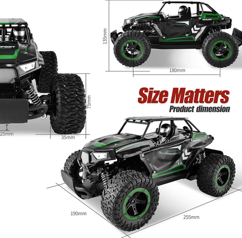 TB142 1:14 20 2WD BEZGAR Remote Control Car - Scale RC Cars, Km/h All-Terrains Electric Off-Road Vehicle Truck Crawler