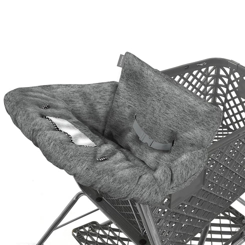 Summer 2-in-1 Full Coverage Cushy Shopping Cart Cover (Heather Gray) and High Chair Cover with Removable Seat