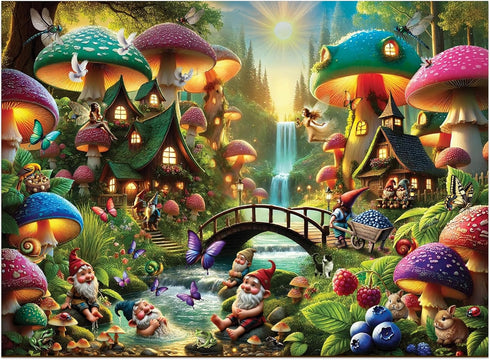 1000 1000 100 WOODEN.CITY Wooden Puzzle Pieces Mushroom Wonderland Premium Piece Wood Puzzle for Adults with Whimsy