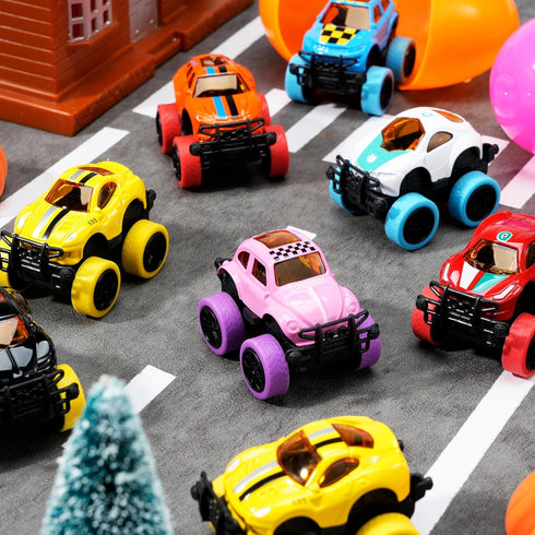 12 Pullback JOYIN Pcs Monster Cars Filled Easter Eggs for Basket Stuffers/Fillers, Easter Eggs Hunt, Party Favor