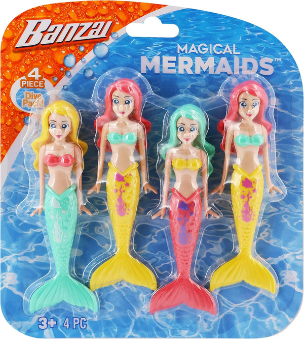 BANZAI 4pc Dive Mermaids - Colors May Vary