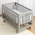 3mm 4FS 3 4 BreathableBaby Breathable Mesh Liner for Full-Size Cribs, Classic Mesh, Gray Clover (Size Covers or Sides)