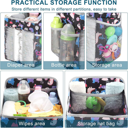 Accmor Hanging Baby Diaper Caddy Organizer, Diaper Stacker for Changing Table, Crib, Playard, Black