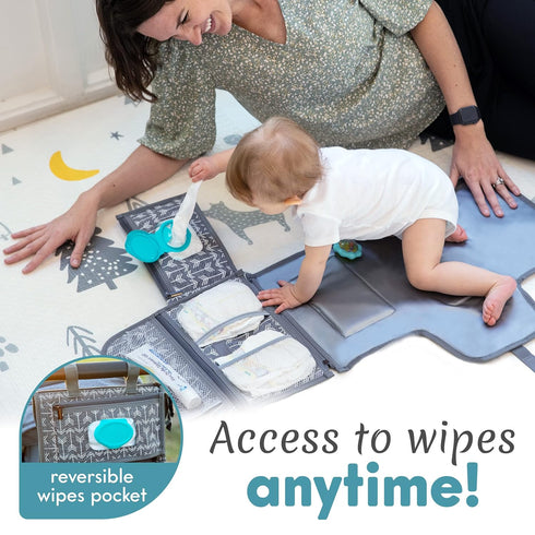 Kopi Baby Portable Diaper Changing Pad-Baby Diaper Changer Travel Bag with Wipes Pocket, Smart Design Portable Changing