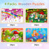 Sticeard 4-6,Unicorn Puzzles,24pcs 3-5,4 Pack 3 4 5 Wooden Puzzles for Kids Ages Princess Mermaid Fairy Kid Puzzles