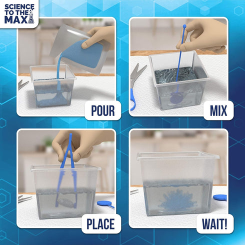 Crystal Growing Kit for Kids - STEM Science Kit for Boys and Girls, 3 Display Crystal Dome Displays, Educational Kit