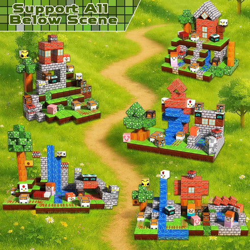 200 3+ Annexfun PCS Magnetic Blocks - Magnetic Building Blocks, Stacking Magnets for Kids, Sensory Toy for STEM