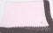 Sona Knitted Crochet Finished Light Pink Cotton Dark Brown Chenille Trim Baby Blanket