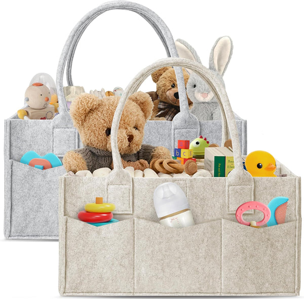 HIPHOP PANDA 2-Pack Diaper Caddy Organizer - Newborn Essentials Baby Registry Must