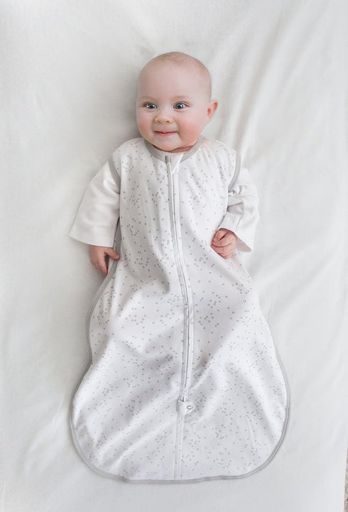 Amazing Baby Cotton Sleeping Sack, Sterling Confetti Wearable Blanket with 2-way Zipper, Small (0-6 mo)