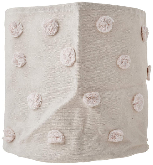 100% 13D 12H Pehr Pom Pom Basket, Bin (Blush) | Cotton Canvas Storage for Nursery, Playroom & Home | Decorative