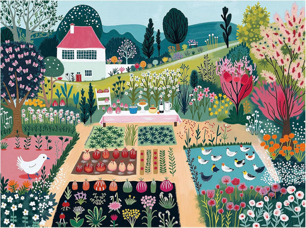 Jigsaw Puzzles for Adults 1000 Pieces, Spring Village Life Puzzle, Colorful as