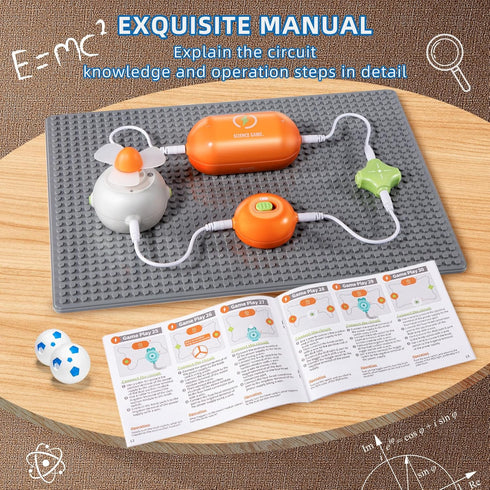 Circuit Kits for Kids Age 3-12 - 25PCS DIY Electronics Exploration Kit with 64 Projects for Boys and Girls