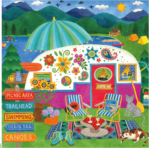 Ceaco - Happy Camper - Lake Camper Oversized 300 Piece Jigsaw Puzzle