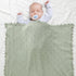 mimixiong Cotton Baby Blanket - Knitted Crochet Receiving Crib Nursery Swaddling Blankets for Newborn Baby Boy Girl