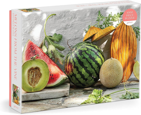 Galison Melons from The Vine - 1000 Piece Puzzle - Mediterranean Still Life of Summer Melons