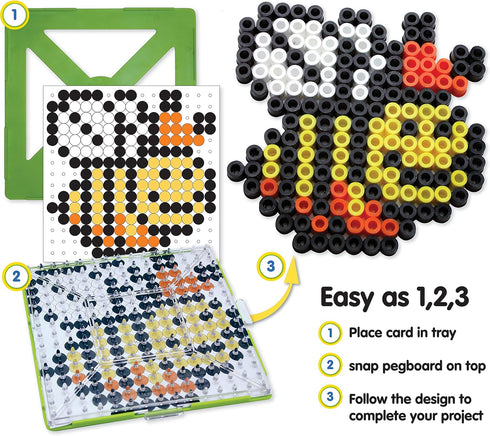 Perler 80-70729 Biggie Fuse Bead Pattern Cards and Pegboards, Small, Multicolor, 20pcs