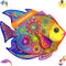 UNIDRAGON Original Wooden Puzzle Shiny Fish, 196 Pieces, Medium 12.6 x 9.6