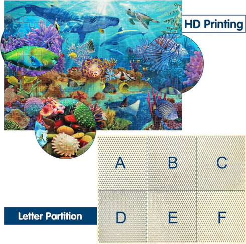 Becko US 500 Piece Jigsaw Puzzles for Adults and Kids - Undersea World Underwater Paradise Ocean Scene