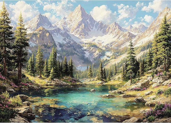Puzzles for Adults 1000 Pieces, National Park Nature Snow Mountain Lake Forest,