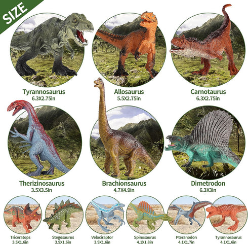 3-5 5-7 45 Oriate Dinosaur Toys w/Large Play Mat, Realistic Mosasaurus Figures Plastic Toys for Kids Including T-Rex
