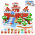 Nurcazo 150PCS Magnetic Building Blocks Set for Kids, Snow Winter Village Magnetic Cubes,