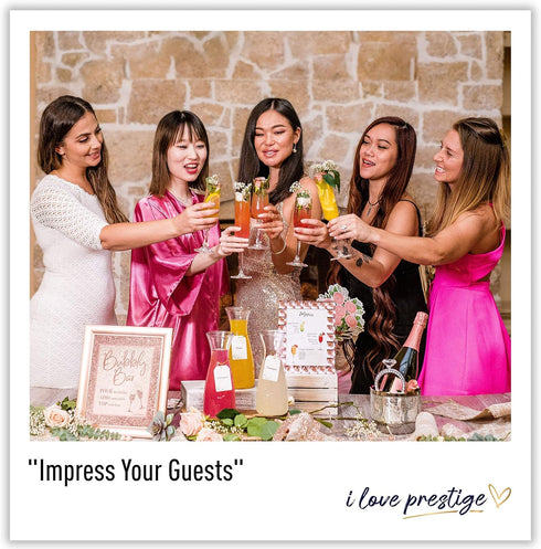 PRESTIGE Mimosa Bar Kit, Bridal Shower Decorations, Rose Gold Bachelorette Party Decor, Brunch & Bubbly Sign