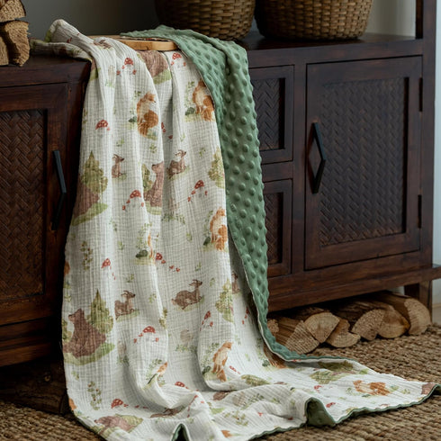 30 40 inches GLLQUEN BABY Blankets for Unisex Newborn Super Soft Nursery Minky Blankets with Muslin Cotton Front