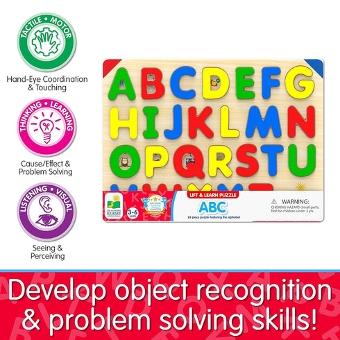 The Learning Journey - Lift & Learn ABC Puzzle - Alphabet Puzzles for Toddlers - 26 pieces for Ages 3-6