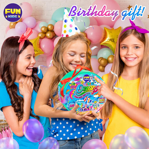 25 16 Summer Ocean Magic Water Elves Toys Kit, FunKidz Aqua Squishy Craft Kit for Kids Bright Ocean Colors Gel Ocan
