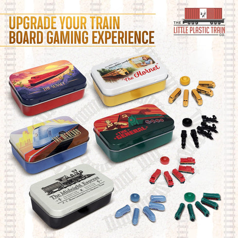 Hornet Deluxe Board Game Train Set, Player Pieces for Ticket to Ride and Other Adult, Family, and Kids Games (Yellow)