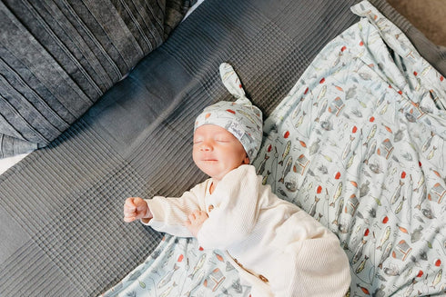 Trout Pattern Large Baby Swaddle Blanket - Premium Knit Receiving Blanket