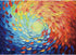 1000 27.5"x19.6" Hopgo Piece Puzzle for Adults, Colorful Gradient Rainbow Jigsaw Puzzle, Art Painting Difficult Puzzles