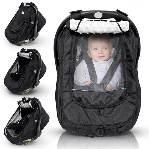 HippoBaby Waterproof Baby Car Seat Cover | Windproof Carseat Cover for Babies