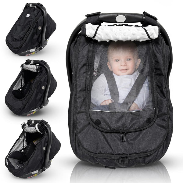 HippoBaby Waterproof Baby Car Seat Cover | Windproof Carseat Cover for Babies