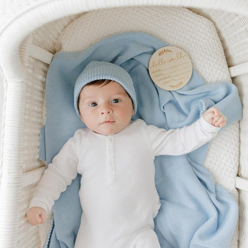 Set Baby Gift - Organic Cotton Newborn Blanket Essentials, Thoughtful Baby Shower & New Baby Gift for Boys & Girls