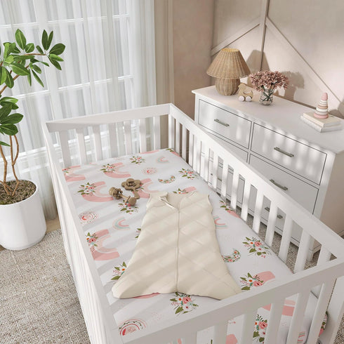 3 Set, Set, Evolur Rainboho Piece Crib Bedding Machine Washable, Soft and Breathable Toddler Bedding Includes Fitted